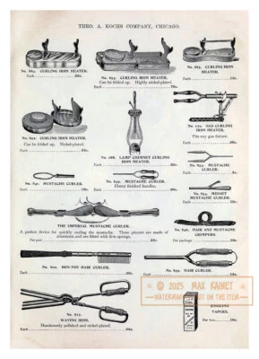 Theo Koch (1903) Barbershop Curling Iron Accessories Advert * Frame Worthy Art - Image 1 of 4