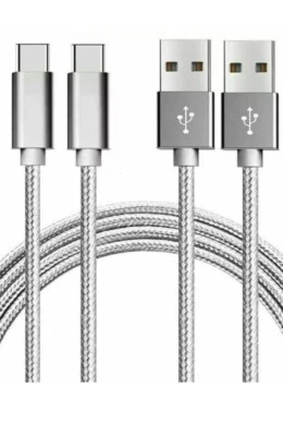 2-Pack Nylon Braided USB Type-C 3.1 Data Sync Fast Charging 6-ft Cables Samsung - Image 1 of 4