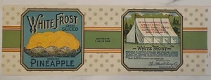 LABEL White Frost Slicec Pineapple Albert Remy Mansfield Ohio Tent - Bild 1 von 1