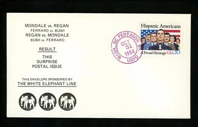 US FDC #2103 The White Elephant Line 1984 DC Hispanic Americans Unofficial - Image 1 of 2