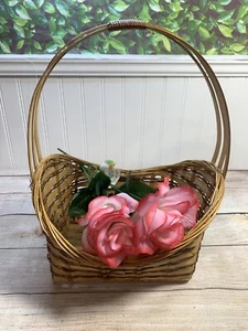 14" Tall Fruits/Flower/Flower Girl/Easter/Home Decor Hanging Wicker Basket - Picture 1 of 13