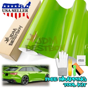 High Gloss Viper Green Car Vinyl Wrap Sticker Decal Sheet Film DIY Air Release - Picture 1 of 12