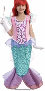 Costume Child Mermaid Princess Ariel Girls Medium With Accessories Dress - Picture 1 of 2