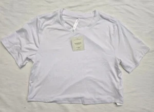FABLETICS Women's Blake Ultra Crop Short Sleeve T-Shirt-(White, X-Small)NWT! - Picture 1 of 9