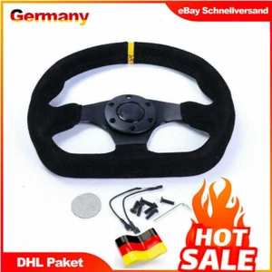 Sportlenkrad 320mm Schwarz Universal geschüsselt Motorsport Sport Lenkrad DE - Bild 1 von 11