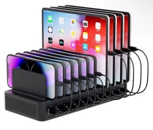Stacja ładująca 60 W do wielu urządzeń, 10-portowe szybkie ładowanie USB / REG 49,99 USD - Zdjęcie 1 z 5