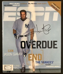 Jason Giambi Signed ESPN Mag 10/14/02 No Label Baseball NY Yankees Autograph JSA - Picture 1 of 4