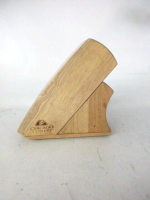 Винтажный кухонный нож Chicago Cutlery с 6 прорезями только деревянный блок БЕЗ НОЖЕЙ - Изображение 1 из 4
