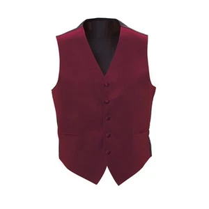 New Mens Apple Red Satin Tuxedo Vest Bow Tie Real Pockets USA MADE Best Quality - Picture 1 of 3