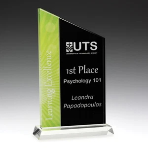 GREEN VIVID PEAK TROPHY AWARD CORPORATE FREE ENGRAVING PERSONALISED 220MM - Picture 1 of 1