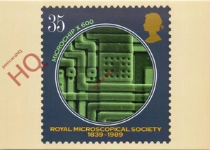 Bild Postkarte>> 1989 PHQ 120(D) 35P MIKROSKOPISCHE GESELLSCHAFT, MIKROCHIP - Bild 1 von 2