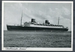 DR Bremen s/w Photo AK Schiffe "Schnelldampfer-Bremen,Ozeanexpress" 1 AK blanco - Bild 1 von 2