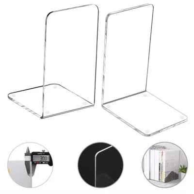 4 stück Buchstützen, Klar Acryl Buchstützen für Regale, Heavy Duty Buch New D2 - Bild 1 von 4