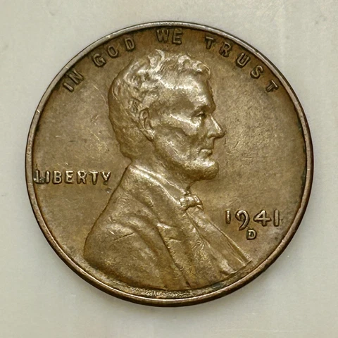 1941-D Lincoln Penny. Please Read Description. Your Actual Coin In Photo Cover