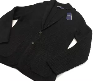 Polo Ralph Lauren Wolle gerippt Grobstrick Pullover Blazer Cardigan Gentleman - Bild 1 von 10