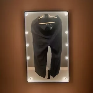 Weiche Umrandung Hose Damen Gr. XL weites Bein Leinen Taschen Aliso Point schwarz - Bild 1 von 10