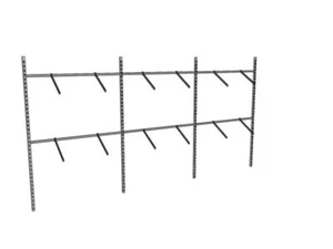 Rückwandsystem Ladeneinrichtung Wand-Regal Abhänger Trägerstange Regalsystem Set - Bild 1 von 5