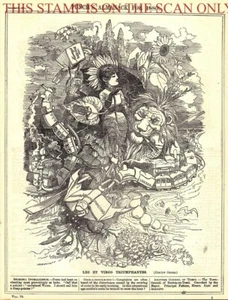 Antigua impresión de dibujos animados de Linley Sambourne de 1879: 'Leo et Virgo Triumphantes' /134 - Imagen 1 de 1