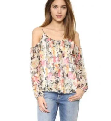 ELIZABETH and JAMES ~ 100% SEDA BERGDORF GOODMAN MAYLIN BLUSA HOMBRO FRÍO S Foto 1 de 4