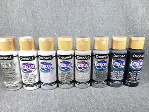 DecoArt Americana SET de 8 tonos negro blanco pintura acrílica 8x 59 ml - Imagen 1 de 2