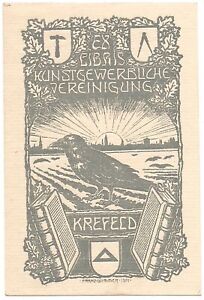 FRANZ WIMMER: Exlibris Kunstgewerbliche Vereinigung Krefeld, 1901