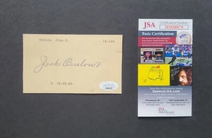 Jack Onslow signed baseball index card Jsa Authenticated 1888-1960 Tough! - Picture 1 of 2