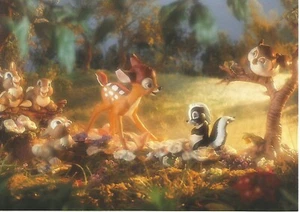 WDCC Disney Post Card Bambi Flower Thumper & Two Sisters Frend Owl  5 3/4" x  8" - Picture 1 of 2