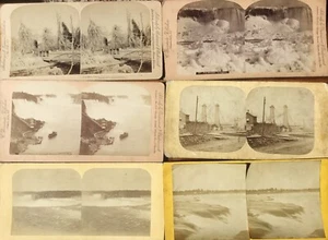 6 Stereoskop Stereo Ansichtskarten von Niagra Falls Szenen - Bild 1 von 7
