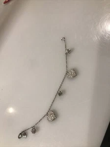 Carolee Crystal Rhinestone Heart Silver Tone Bracelet S139 - Picture 1 of 6