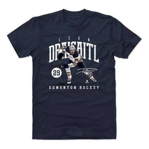 Edmonton Oilers Hockey Team Leon Draisaitl #29 Signature T-Shirt Gift Fans Cover