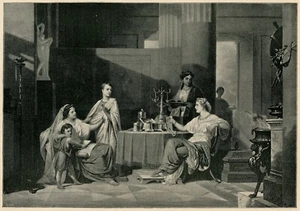 Madre dei Gracchi Cornelia Africana 1892 stampa arte vintage - Foto 1 di 2