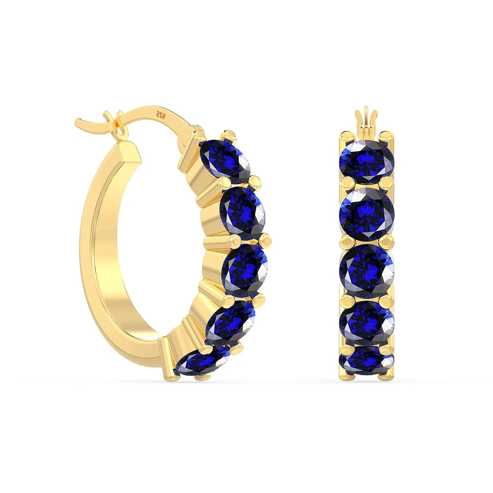 Pendientes de aro Huggie de plata de ley 925 real para mujer enchapados en oro de 18 quilates Foto 1 de 1