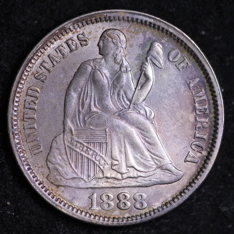1888 Seated Liberty Dime CHOICE BU * UNCIRCULATED * MS FREE SHIPPING E617 KCCR Cover