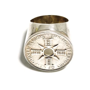 Territory Of New Guinea Ring Vintage 1938 Sterling Silver Coin Jewellery (t20) - Picture 1 of 23