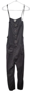 M Spaghetti Strap Billabong Beach Cruiser Jumpsuit Overalls Gray Surf Skate EUC! - Picture 1 of 4