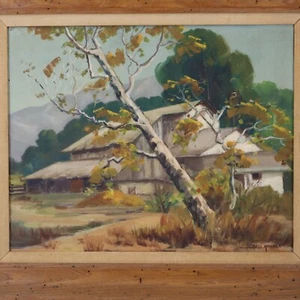 Plein Air California Artist Dell Horner Harston Oil On Canvas Yucaipa, San Berna - Picture 1 of 18