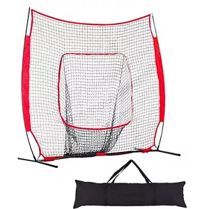 7ft Baseball Softball Backstop Practice Net for Hitting Pitching Batting W/Bag - Picture 1 of 5