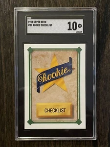 1989 Upper Deck Rookie Checklist #27 Ken Griffey Jr SGC 10 PSA - Bild 1 von 2