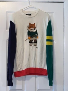 ESKIMO FOX HUNTER AKOO SWEATER MENS SIZE L CHEST 25" LENGTH 29" + BEANIE CAP - Picture 1 of 11