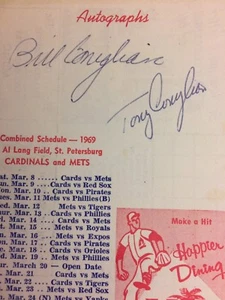 Tony Conigliaro Signed 1969 Program Boston Red Sox/Billy C. - Picture 1 of 6