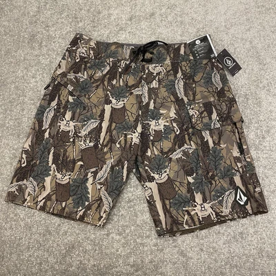 Volcom Board Shorts Mens 30 Camo Mod Tech Drawstring Swim Stone Of July NEW - Image 1 of 4