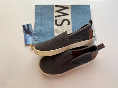 Zapatos TOMS Niños Jóvenes Cuero Gris Avalon Talla 13 Foto 1 de 4