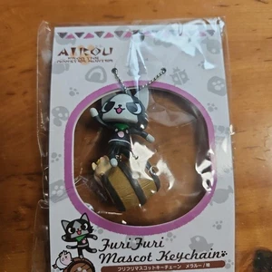 Furi Furi Cat Mascot Keychain PVC Black White Brown 5cm Collectible - Picture 1 of 4