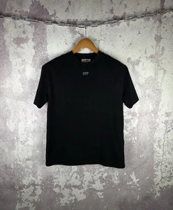 Off-White T-Shirt Embroidered Logo Black Luxury Men’s Classic Italy Size S - Picture 1 of 10