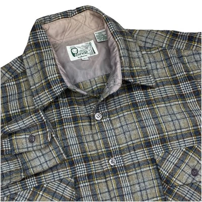 Vtg Penfield Trailwear Wool Flannel 2 Flap Pocket Button Shirt Mens L Gray Plaid - Image 1 of 4