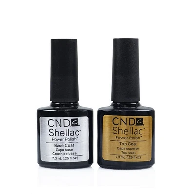 Set - 2 - C%N%D Shellac Wear Extend Base Coat + Duraforce Top Coat Nuovo