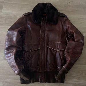 Schott A-2 G-1 Leather Blouson Flight Jacket Made in USA Mens Brown Size 36 Used - Picture 1 of 6