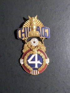 RARE Antique BPOE Chicago Elks Lodge No 4 Quality 2-D Badge Elk/Eagle/I Will - Bild 1 von 10