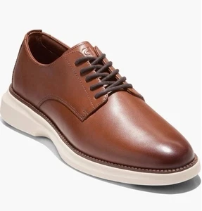 Men's DERBY Cole Haan Grand Shadow Plain Toe - BROWN/ BRITISH TAN/ IVORY - Picture 1 of 6