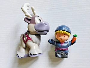 FISHER PRICE LITTLE PEOPLE DISNEY FROZEN KRISTOFF & SVEN FIGURES - Picture 1 of 2